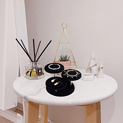 3-Tier Wood Covered Velvet Jewelry Display Risers&nbsp;ODIS-WH0026-13A