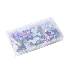 36個 3スタイルのプリント半透明アクリルパーツ  蝶  ミックスカラー  23~25x32~38x4.5mm  穴：1.4mm  12個/スタイル&nbsp;MACR-FS0001-99