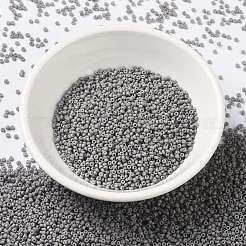 MIYUKIラウンドロカイユビーズ  日本製シードビーズ  15/0  （rr2317)マットオペークグレー  1.5mm  穴：0.7mm  約5555PCS /ボトル  10 G /ボトル&nbsp;SEED-JP0010-RR2317