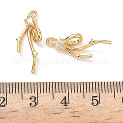 Brass Micro Pave Cubic Zirconia Pendants&nbsp;KK-A281-21G-01