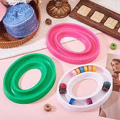 3個 3色プラスチック楕円形ボビンホルダー  ボビンオーガナイザーキーパー  縫製用具  ミックスカラー  171x140x20.5mm  1pc /カラー&nbsp;AJEW-TA0002-38