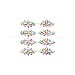 8Pcs Glass Cabochons(Hot Melt Adhesive On The Back)&nbsp;GGLA-FG0001-07A
