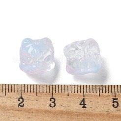 ベーキングペイント透明ガラスビーズ  グラデーションカラー  ライオン  ライトスカイブルー  11.5x11x9.5mm  穴：1.2mm&nbsp;X1-GLAA-C035-01C