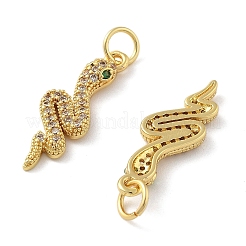 Brass Micro Pave Cubic Zirconia Pendants&nbsp;KK-C092-03G
