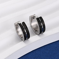 304ステンレススチールフープピアス  316ステンレス鋼  イオンプレーティング（ip）  ミックスカラー  13x4mm&nbsp;EJEW-D331-03PB