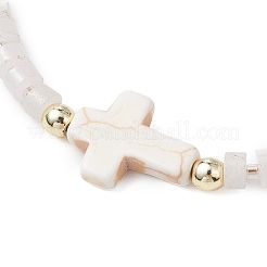 Natural White Jade Beads Link Bracelets for Women Men&nbsp;BJEW-JB11467-02