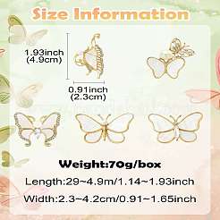 5Pcs 5 Styles Butterfly Alloy Rhinestone Brooches&nbsp;JEWB-CJ0001-33
