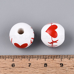 Printed Schima Wood Beads&nbsp;WOOD-T033-07M