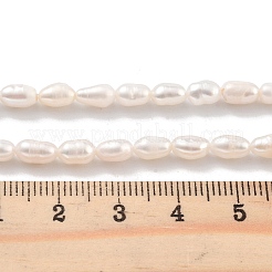 天然養殖淡水パールビーズ連売り  ライス  グレード3 A  雪  3~4mm  穴：0.5mm  約26~39個/連  7.09''~7.28''（18~18.5センチメートル）&nbsp;PEAR-P062-04B