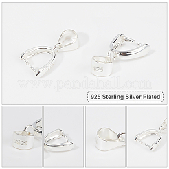 4Pcs Sterling Silver Ice Pick Pinch Bails for Pendant Making&nbsp;STER-PH0001-04