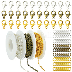 DIY 鉄アズキチェーン ネックレス/ブレスレット ジュエリーキット  ゴールドカラー  12x6mm  穴：1.2mm  50pc&nbsp;DIY-YW0010-78G