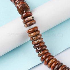天然レッドレインボージャスパービーズ連売り  ディスク  12x3.5~4mm  穴：1.4mm  約51個/連  7.48~8.19インチ（19~20.8cm）&nbsp;G-F743-06A