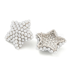 Rack Plating Brass & ABS Plastic Imitation Pearl Stud Earrings&nbsp;EJEW-N055-03C-P-RS