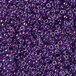 MIYUKIラウンドロカイユビーズ  日本製シードビーズ  11/0  （rr352)フクシア並ぶアクア光沢  2x1.3mm  穴：0.8mm  約50000個/ポンド&nbsp;SEED-G007-RR0352