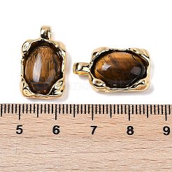 真鍮と宝石のペンダント  長方形  21.5x12.5x7.5mm  穴：2.5x2mm&nbsp;KK-Q030-25A-G