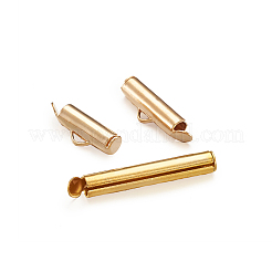 Brass Slide On End Clasp Tubes&nbsp;KK-TA0007-29G