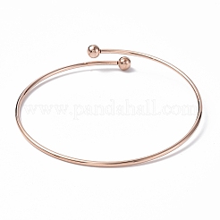 Ion Plating(IP) Adjustable 304 Stainless Steel Wire Cuff Bangle Making&nbsp;MAK-F286-02RG