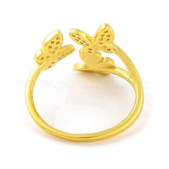 Butterfly Clear Cubic Zirconia Open Cuff Ring&nbsp;RJEW-U003-17G