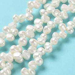 天然養殖淡水パールビーズ連売り  グレード4a+  研磨両側  貝殻色  7.5~8x6~7x5~6mm  穴：0.7mm  約78~80個/連  15.94~16.14''（40.5~41センチメートル）&nbsp;PEAR-J007-44