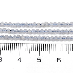 天然石ブルーレースアゲートビーズ連売り  多面カット  ラウンド  2mm  穴：0.5mm  約156個/連  14.96