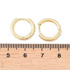 真鍮製キュービックジルコニアフープピアス  カドミウムフリー＆鉛フリー  長持ちメッキ  ラックめっき  18KGP本金メッキ  14x14.5x2mm&nbsp;EJEW-A156-13B-G