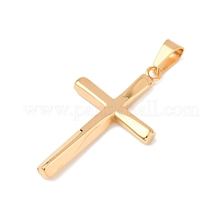 304ステンレスペンダント  クロス  ツイスト  PVD真空メッキ  長持ちメッキ  ゴールドカラー  44.5x27x4mm  穴：7.5x5mm&nbsp;STAS-P421-08G