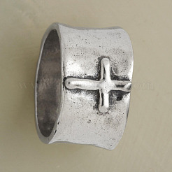 クロス模様の合金製指輪  アンティークシルバー  usサイズ6（16.5mm）&nbsp;FS-WG6D053-01