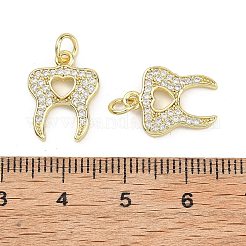 Brass Micro Pave Clear Cubic Zirconia Pendants&nbsp;KK-B177-04G