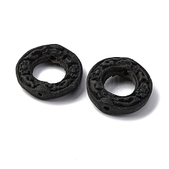 シナバービーズ  彫刻が施された漆器  リング  ブラック  20x5.5mm  穴：1.6mm&nbsp;CARL-K001-14