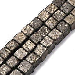 Natural Pyrite Beads Strands&nbsp;G-B155-C09-8x8mm