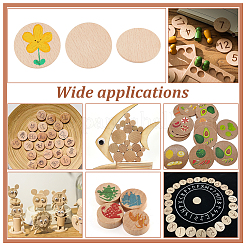 200Pcs Beech Wooden Round Pieces&nbsp;WOOD-NB0002-94A