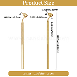 2本 2スタイル アルミ製液体筆記ペン  ゴールドカラー  205x21x12mm  内径：9mm  ペン先: 0.5~0.7mm&nbsp;AJEW-GF0012-83B