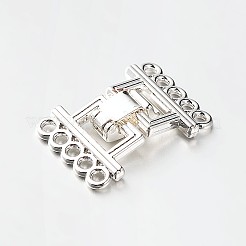 1連売り合金と真鍮製の留め金  5穴  プラチナ  10mm  穴：24x16.5x5mm&nbsp;PALLOY-N0112-02P