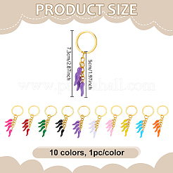 10Pcs 10 Colors Alloy Enamel Horn of Plenty Pendant Keychain&nbsp;KEYC-GA00020