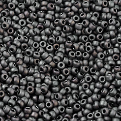 MIYUKIラウンドロカイユビーズ  日本製シードビーズ  （rr2012)マットメタリックターニーグレー  11/0  2x1.3mm  穴：0.8mm  約1100PCS /ボトル  10 G /ボトル&nbsp;SEED-JP0008-RR2012