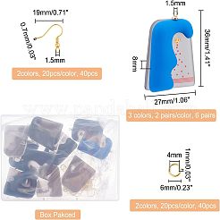 女の子用3Dプリントチャームダングルイヤリング製作キット  抽象的な顔のアクリルパーツを含む  樹脂と  真鍮のピアスフックと丸カン  ミックスカラー&nbsp;DIY-OC0007-64