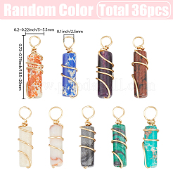 36Pcs 9 Styles Natural & Synthetic Gemstone Pendants&nbsp;G-BM0001-03