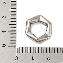 変色しない304ステンレススチール製リンクリング  六角  ステンレス鋼色  17x19x4.5mm  内径：10x11mm&nbsp;STAS-C104-31P