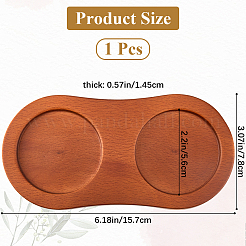 ウッドペッパーグラインダーホルダー  楕円形のソルト&ペッパーミルトレイ  キャメル  78x157x14.5mm  内径：56mm&nbsp;DJEW-WH20001-01C