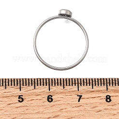 304ステンレススチールの指輪ラインストーンセッティング  ステンレス鋼色  トレイ：2.8mm  1.2mm  usサイズ7（17.3mm）&nbsp;STAS-H237-01B-P