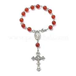 5Pcs 5 Style Natural Mixed Gemstone Rosary Bead Bracelets Set&nbsp;BJEW-TA00330