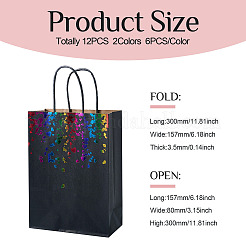 12Pcs 2 Colors Colorful Hot Stamping Heart Paper Gift Tote Bags&nbsp;ABAG-TA0001-57B