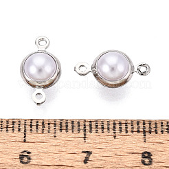 Brass ABS Imitation Pearl Connector Charms&nbsp;KK-N286-02A-P