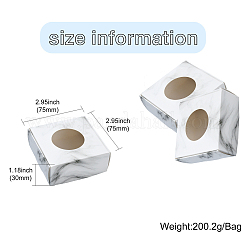 1pc 長方形樹脂オープンバックベゼル  紙製キャンディーボックス17個付き  ホワイト  60x51~52x8mm&nbsp;DIY-CJ0002-31