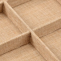 長方形の木製pesentationボックス  麻の布で覆われた  12のコンパートメント  バリーウッド  24x35x3cm&nbsp;X-ODIS-N016-06