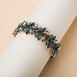 女性用合金ラインストーンバングル  花  ゴールドカラー  エメラルド  内径：2インチ（5cm）&nbsp;FS-WG52675-01