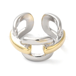 Brass Cable Chain Shape Open Cuff Rings for Women&nbsp;RJEW-B062-15GP