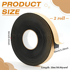 2 Rolls Strong Adhesion EVA Sponge Foam Rubber Tape&nbsp;AJEW-BC0009-88B