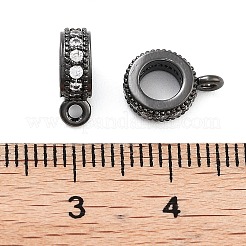 Rack Plating Brass Micro Pave Cubic Zirconia Tube Bails&nbsp;KK-Z052-01B