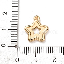 合金ペンダント  スターのチャーム  ゴールドカラー  15.5x13.5x2mm  穴：1.5mm&nbsp;FIND-G116-02A-G